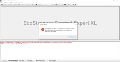 Échec ouverture projet