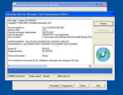 Mise à jour OS temporaire ok
